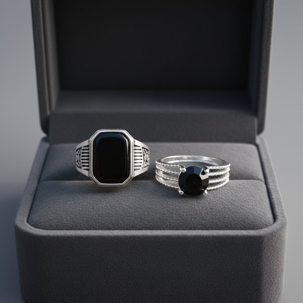 Romantic Matching Couple Rings – Perfect Promise Set
